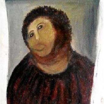 A restauração desastrada de uma imagem de Cristo feita por uma fiel espanhola