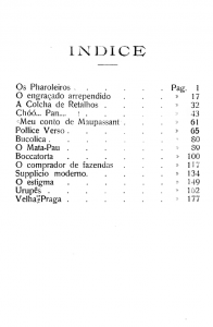 A folha de índice da primeira edição de “Urupês” (1918). Dos contos aqui presentes, somente “O Mata-Pau” costuma ser antologizado ou incluído em livros didáticos.